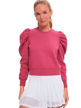 Tuckernuck Sport Maisie Pink Puff Sleeve Sweatshirt Size XL